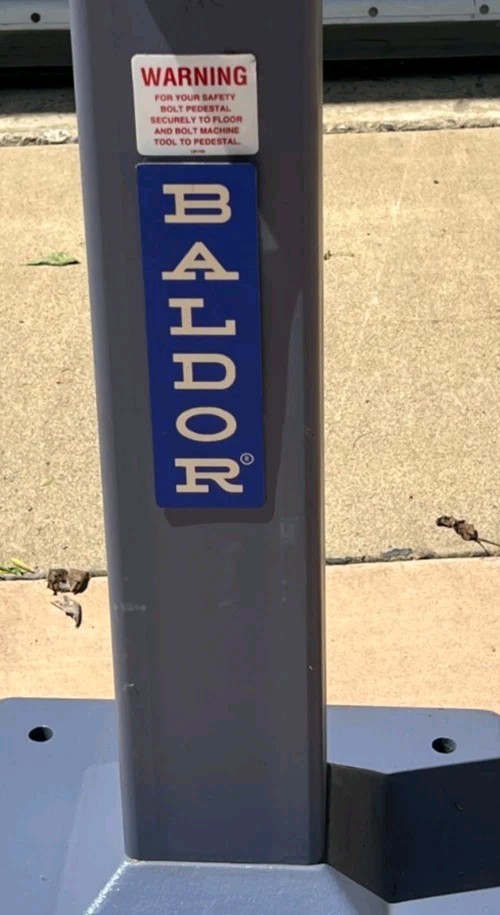 Replacement Bench Grinder Pedestal Label Blue | Baldor | Sublimated | USA