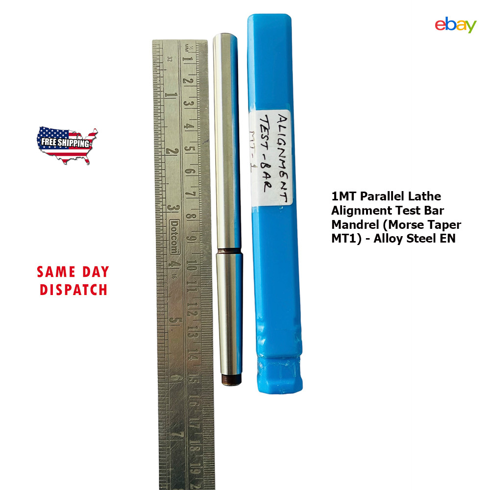 1MT Parallel Lathe Alignment Test Bar Mandrel (Morse Taper MT1)- Alloy Steel EN