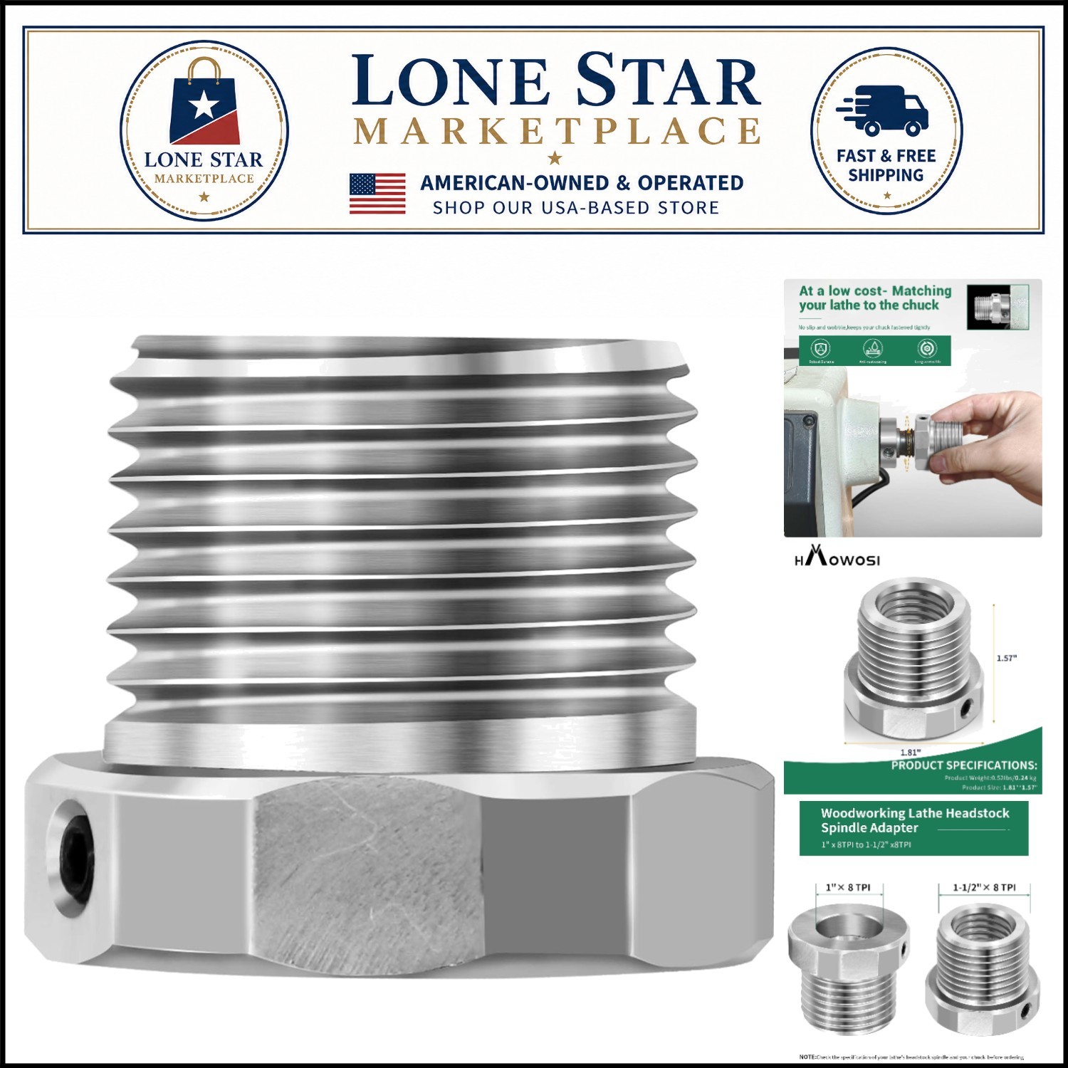 Lightweight and Reliable Lathe Spindle Adapter for Seamless Woodworking Projects