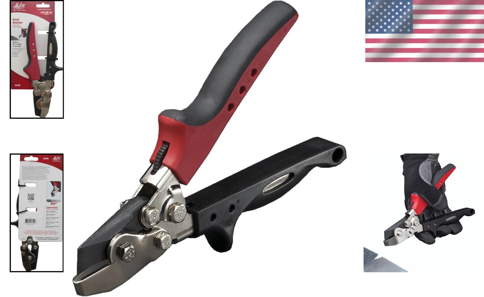 Hand-Powered Notcher – Clean 30° Cuts with 13/16′ Throat Depth & Non-Slip Handle
