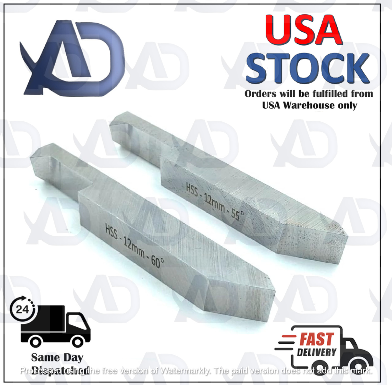 AD International Set of 2 Pcs High Speed Steel Double End Threading Tool