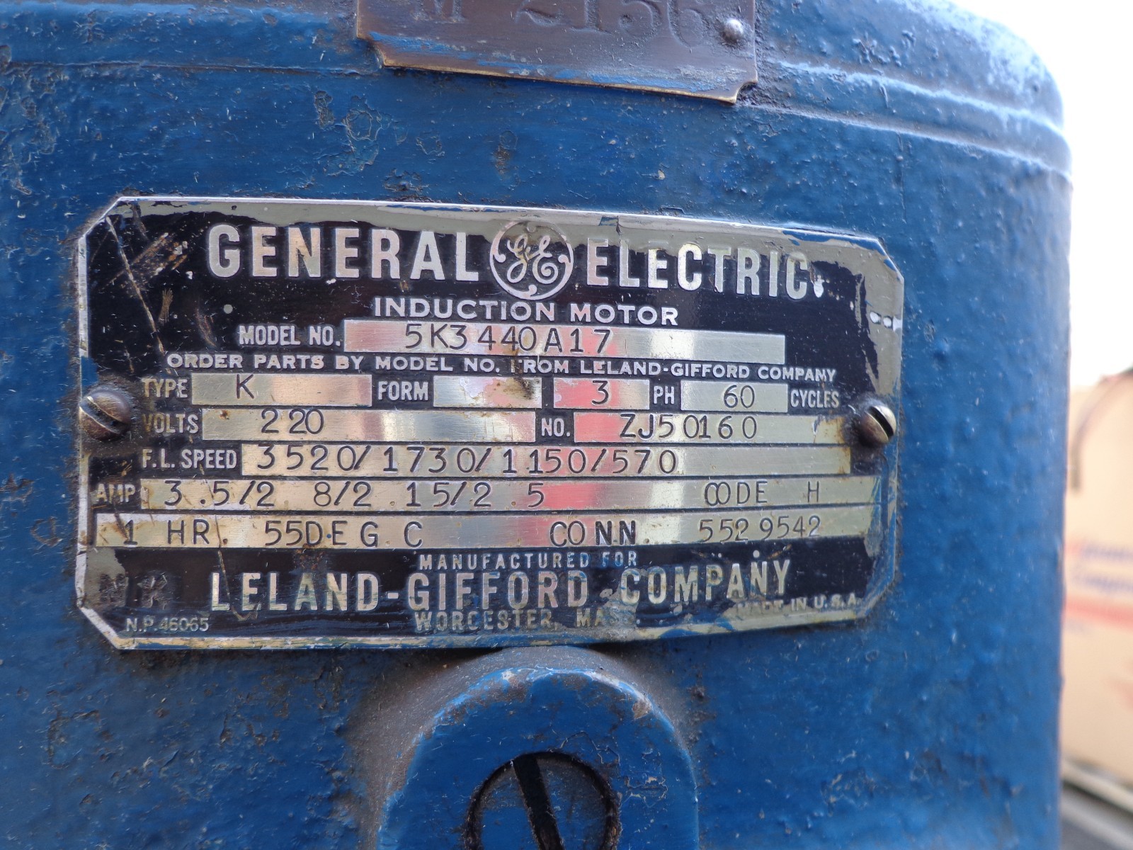 Leland Gifford 15″ Drill Press GE General Electric motor 5K3440A17 220/3/60