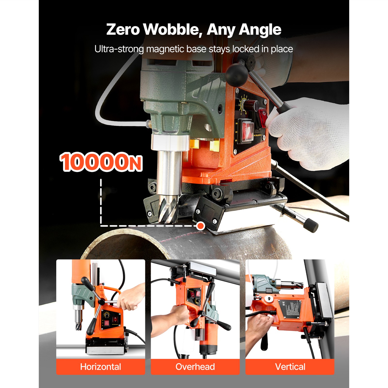Uimoso Magnetic Drill Press, 1400W, Adjustable Speed, 0-750 RPM