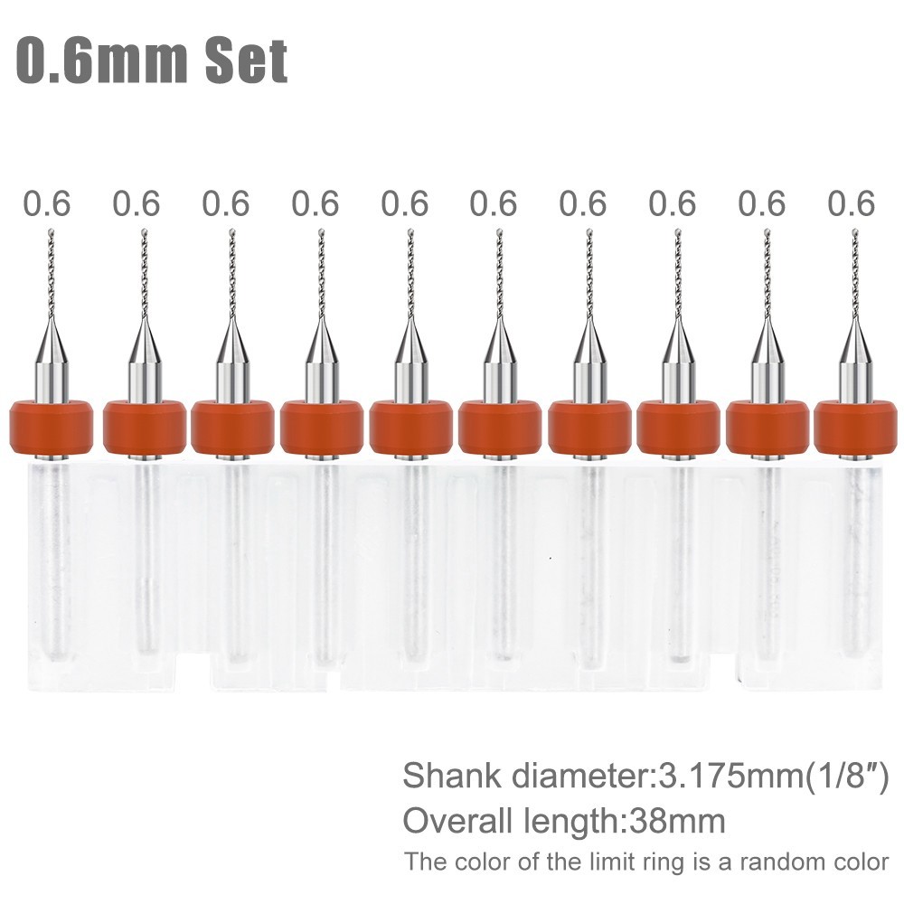 10pcs New Drill Bit Set Carbide PCB Mini CNC Micro Drill Bits 0.1mm-2.0mm
