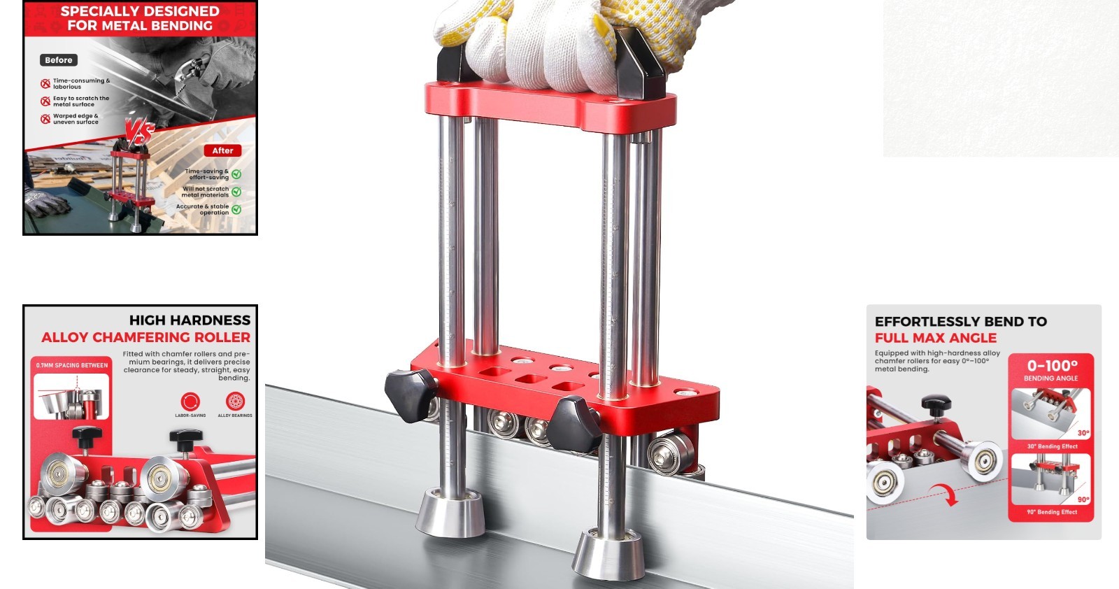Portable 2-Station Sheet Metal Bender – 0-100° Adjustable & Scratch-Free Results