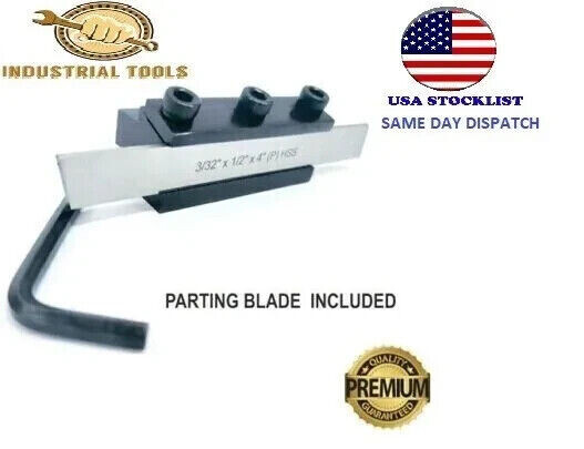 T TYPE LATHE PARTING TOOL CLAMP CUT OFF TOOLS 1/2″ HSS BLADE 3/8″ SHANK -USA
