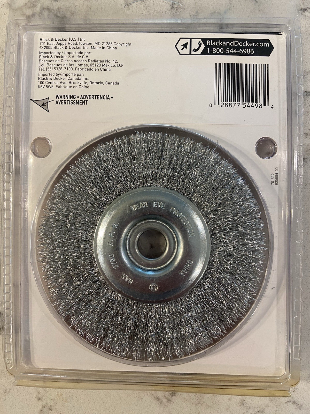 Black & Decker 5″ Crimped Wire Wheel, Coarse, Bench Grinder Part No. 70-612