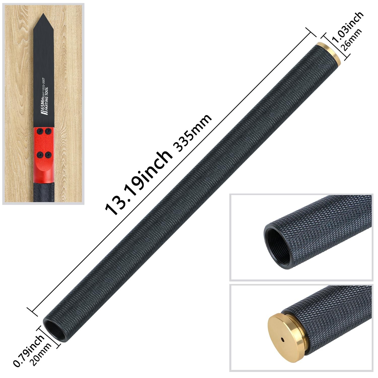 Woodturning Parting Tool,Durable Wood Lathe Tools 65Mn Steel Blade, Aluminum …