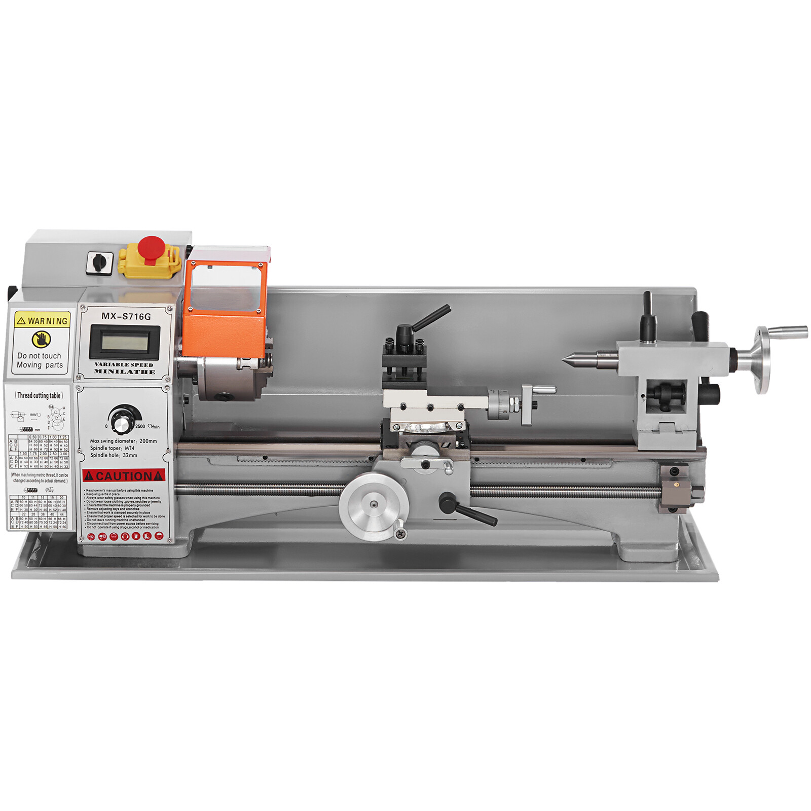 Mini Metal Lathe 7”x16” 150-2500 RPM Variable 800W Metalworking Machine