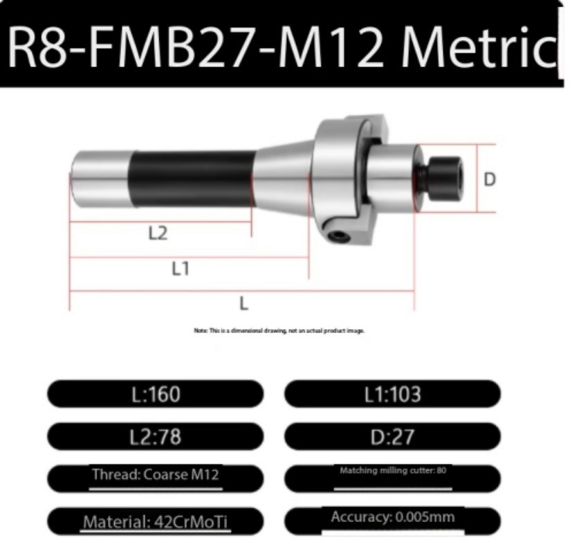 R8 FMB Tool Holder FMB22 FMB27 FMB32 Metric M12 7/16 Milling Machine Rod