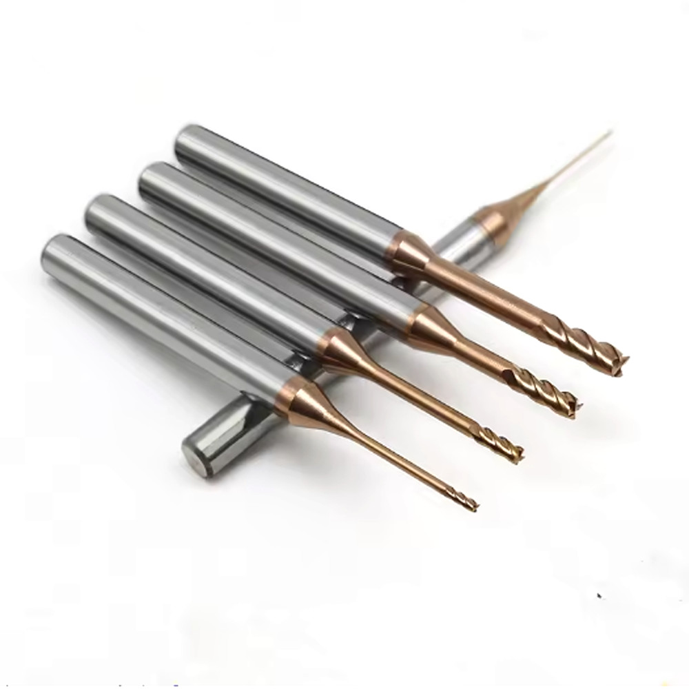 HRC60 Carbide Micro Diameter End mill Bit 1mm to 3mm Long Neck Milling Cutter