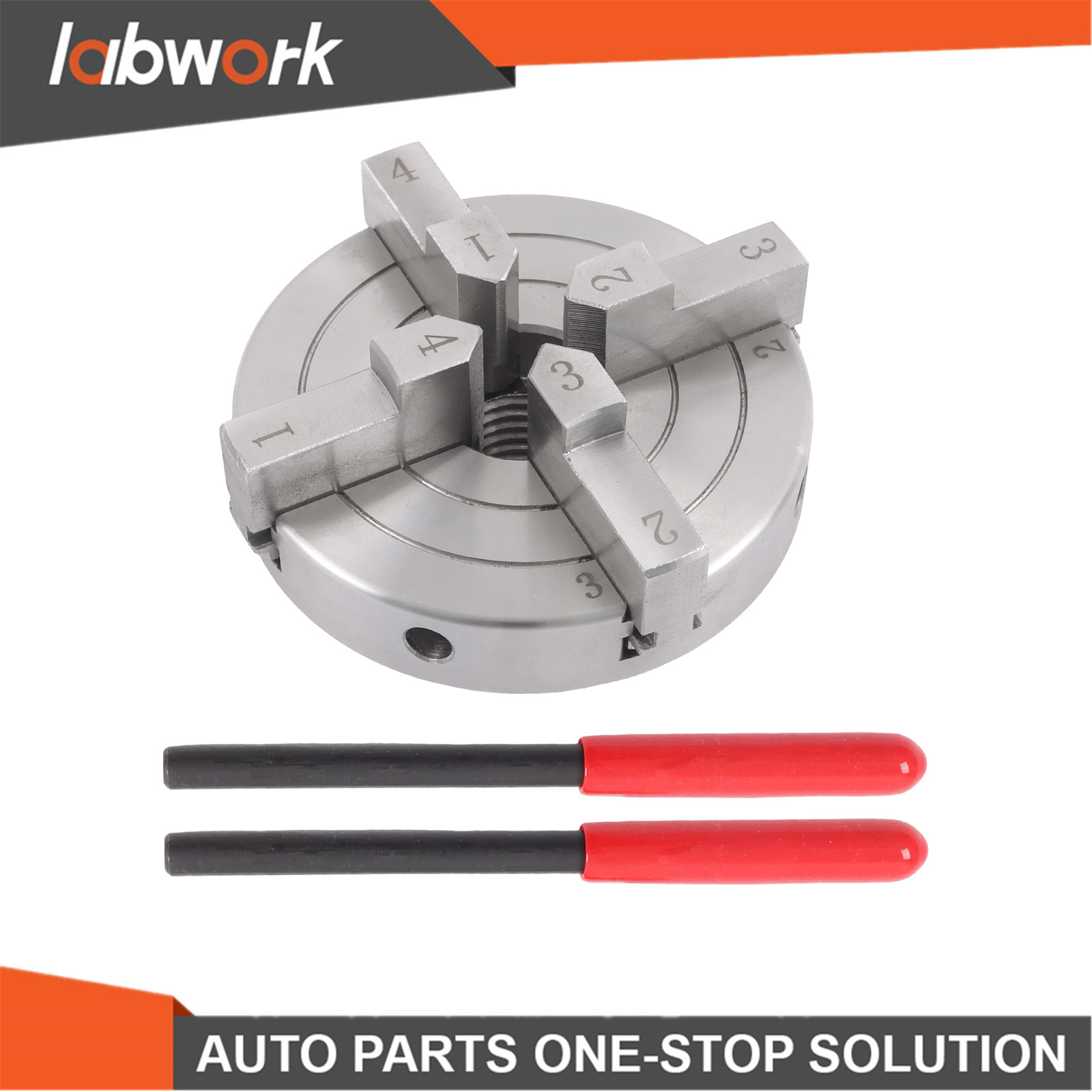 Labwork 4 Inch 4 Jaw Lathe Chuck Set 1×8 TPI Self Centering Chuck