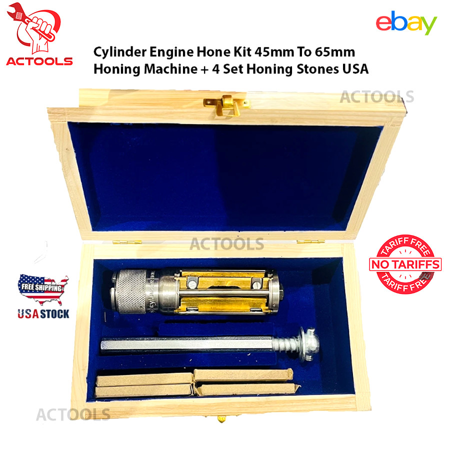 Cylinder Engine Hone Kit 45mm To 65mm Honing Machine + 4 set Honing Stones USA