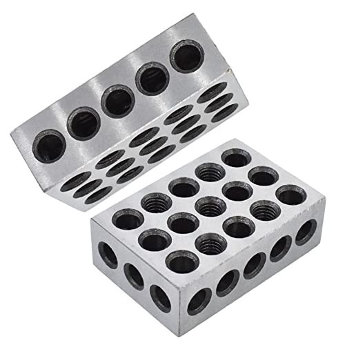 Precision 1″ x 2″ x 3″ Parallel Blocks – 5 Matched Pairs, 23 Holes, 0.0002″ Accu