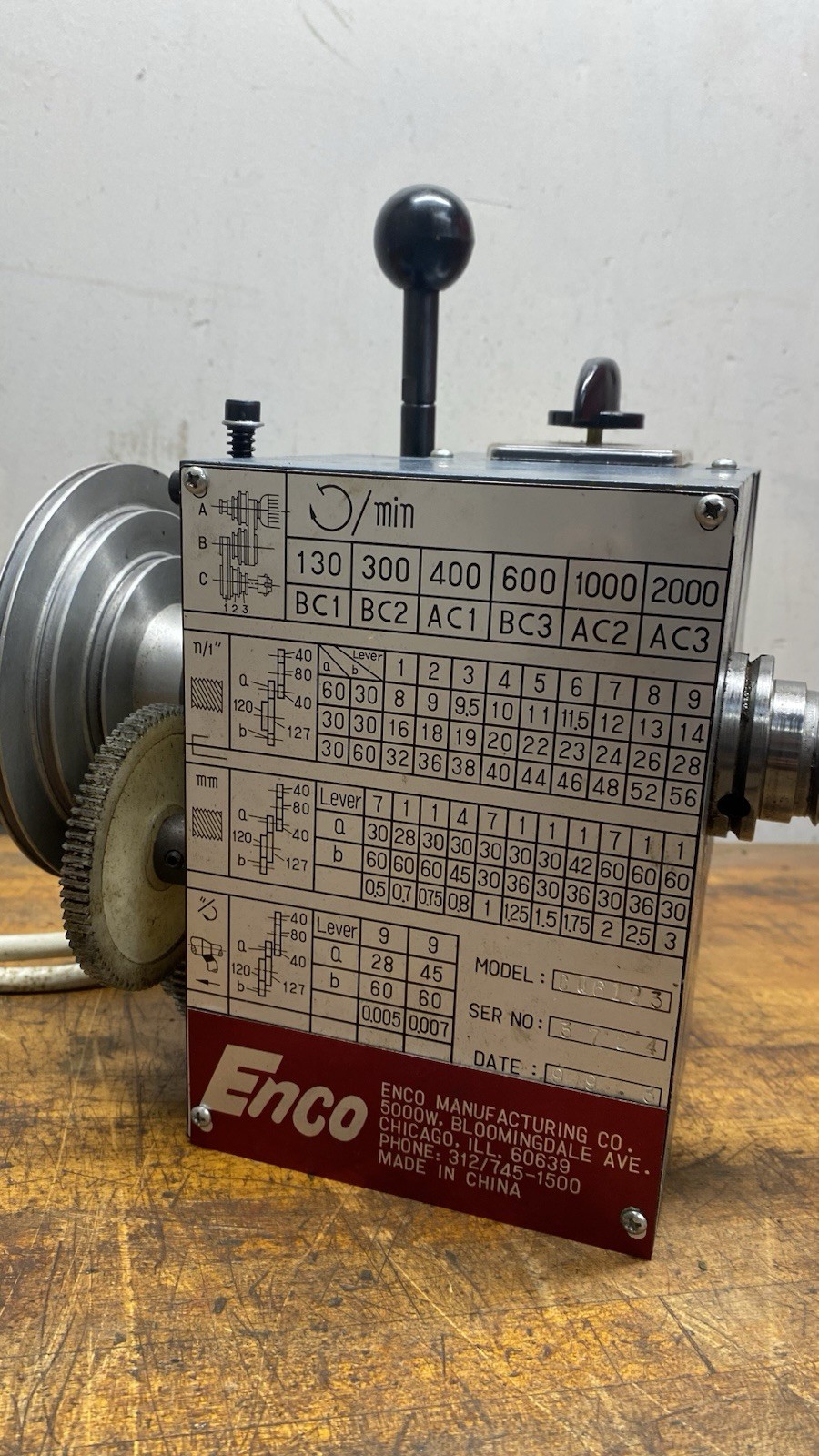 Enco 9 x 20 Metal LatheHeadstock Assembly Jet, Grizzly MSC