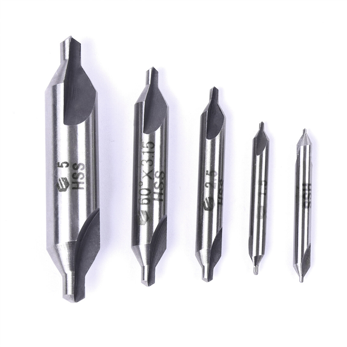 5PCS Center Drill Countersink Pilot Bit Lathe Set Drill Bit HSS Metal US Stock
