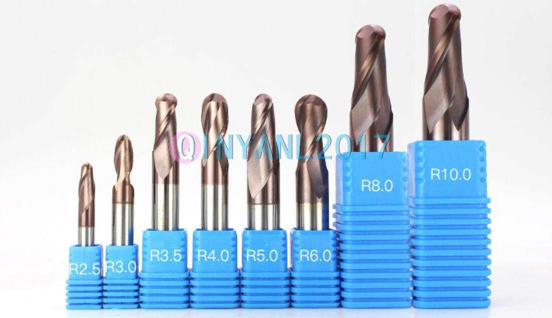 1PCS New Tungsten Steel 2 Flute R Ball Nose End Mill Router Bit Cutter Tool