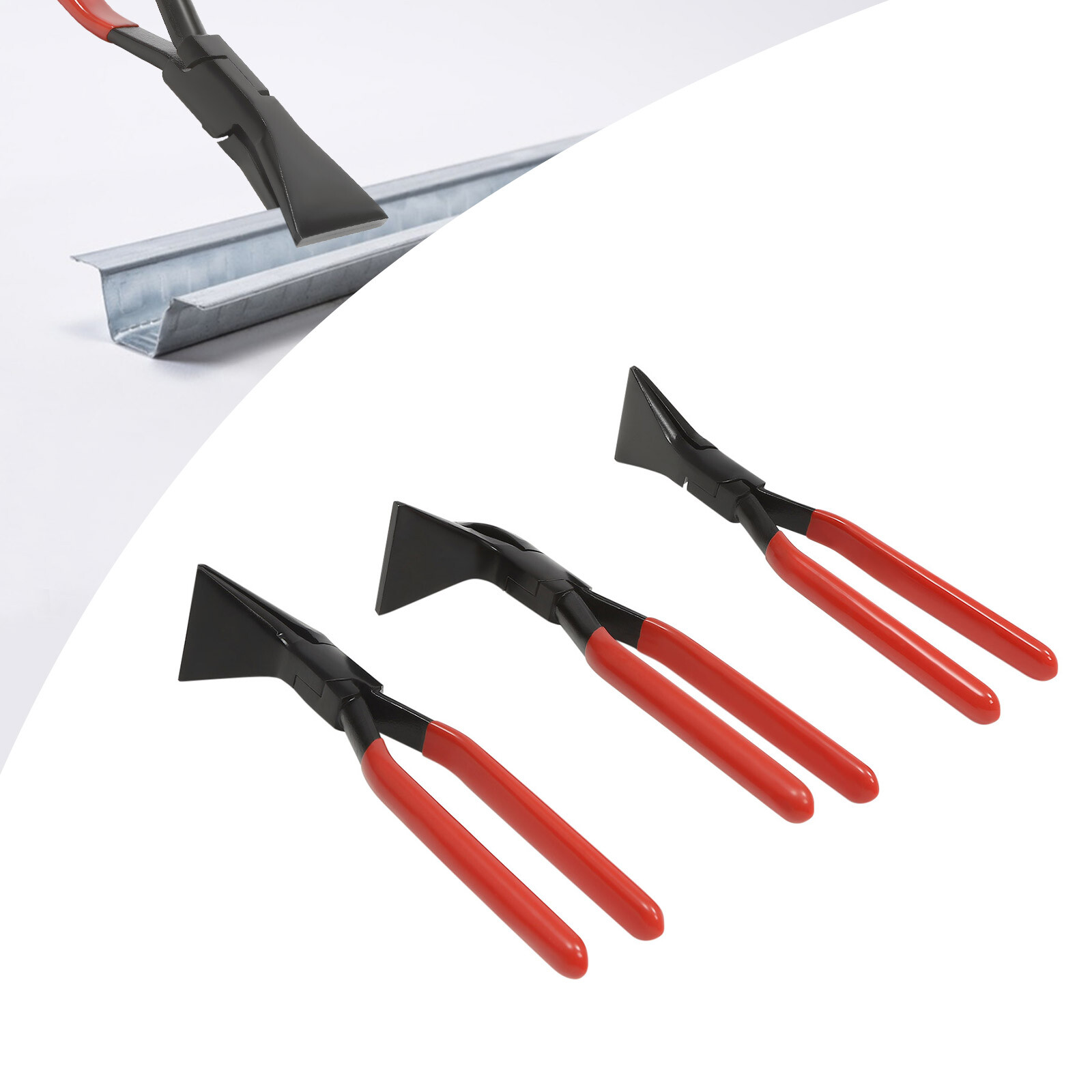 3-Piece Sheet Straight Bending Plier Hand Seamers Sheet Metal Tool 45° & 90°