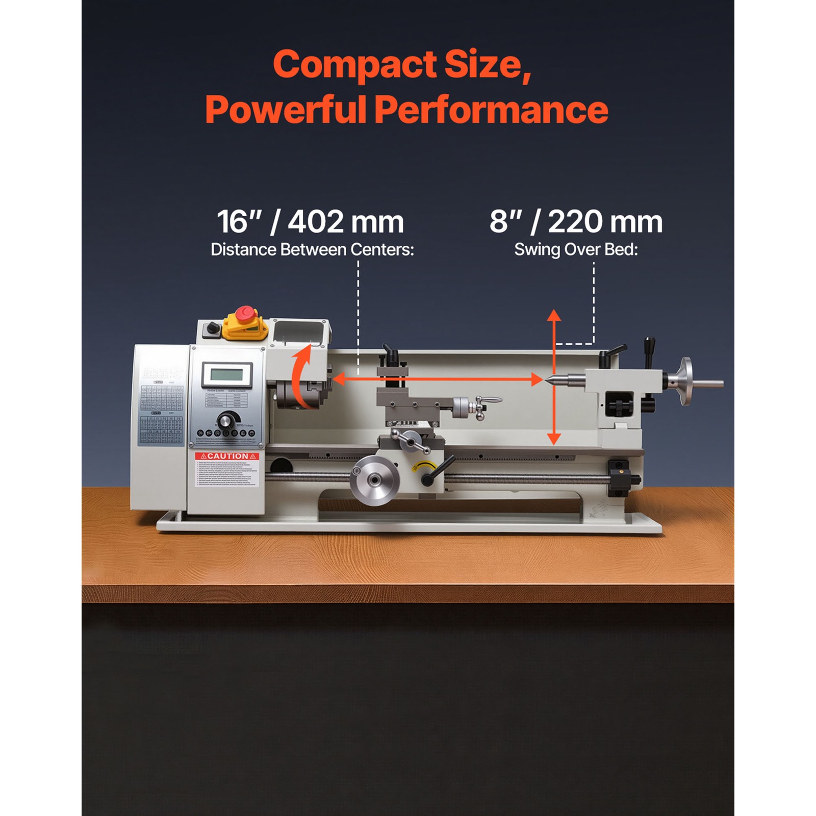 Uimoso 8×16 in Metal Lathe, 650W Benchtop Machine, Variable Speed 0-2500 RPM