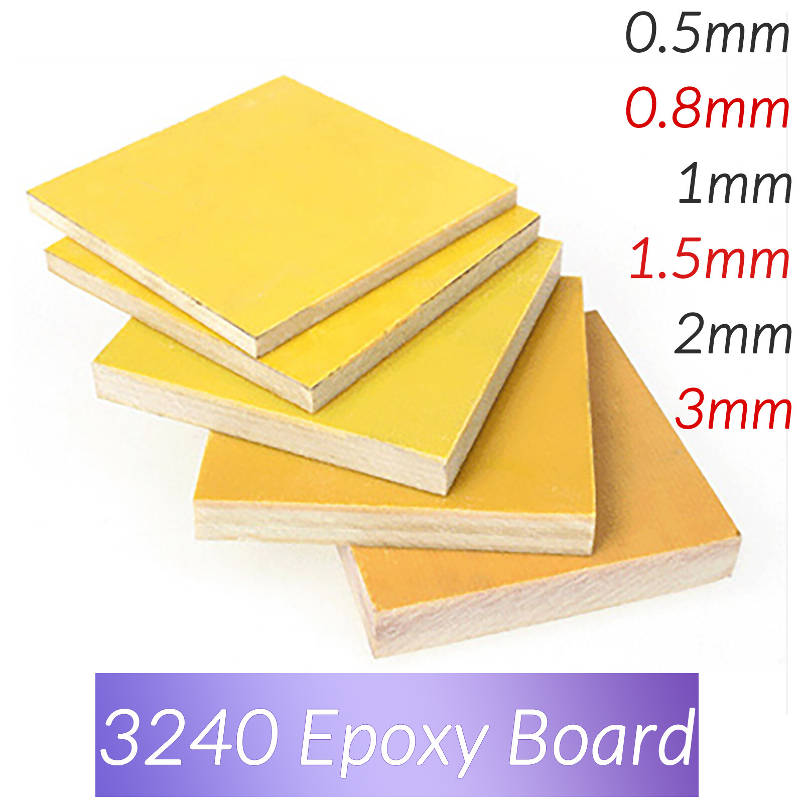 Glass Fibre Sheet Plate 3240 Epoxy Thick 0.5mm-3mm Fibreglass Plate 100mm-300mm