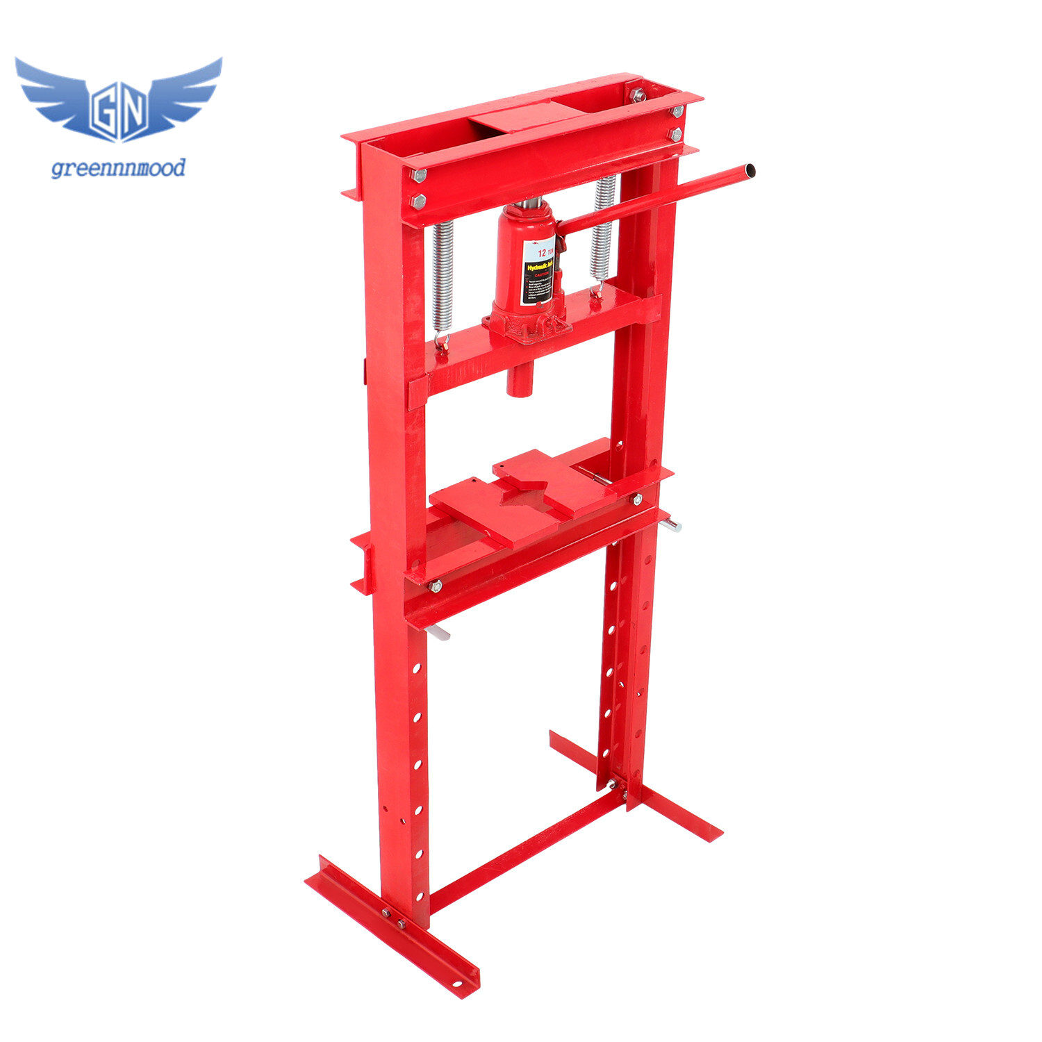 12 Ton / 24,000 lb Shop Press Floor H-Frame Press Plates Hydraulic Jack Stand