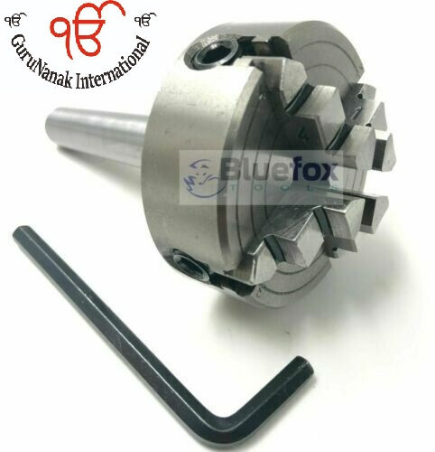 4 jaw Self Centering Mini Lathe Chuck 65mm With MT 3 Shank Arbor Premium