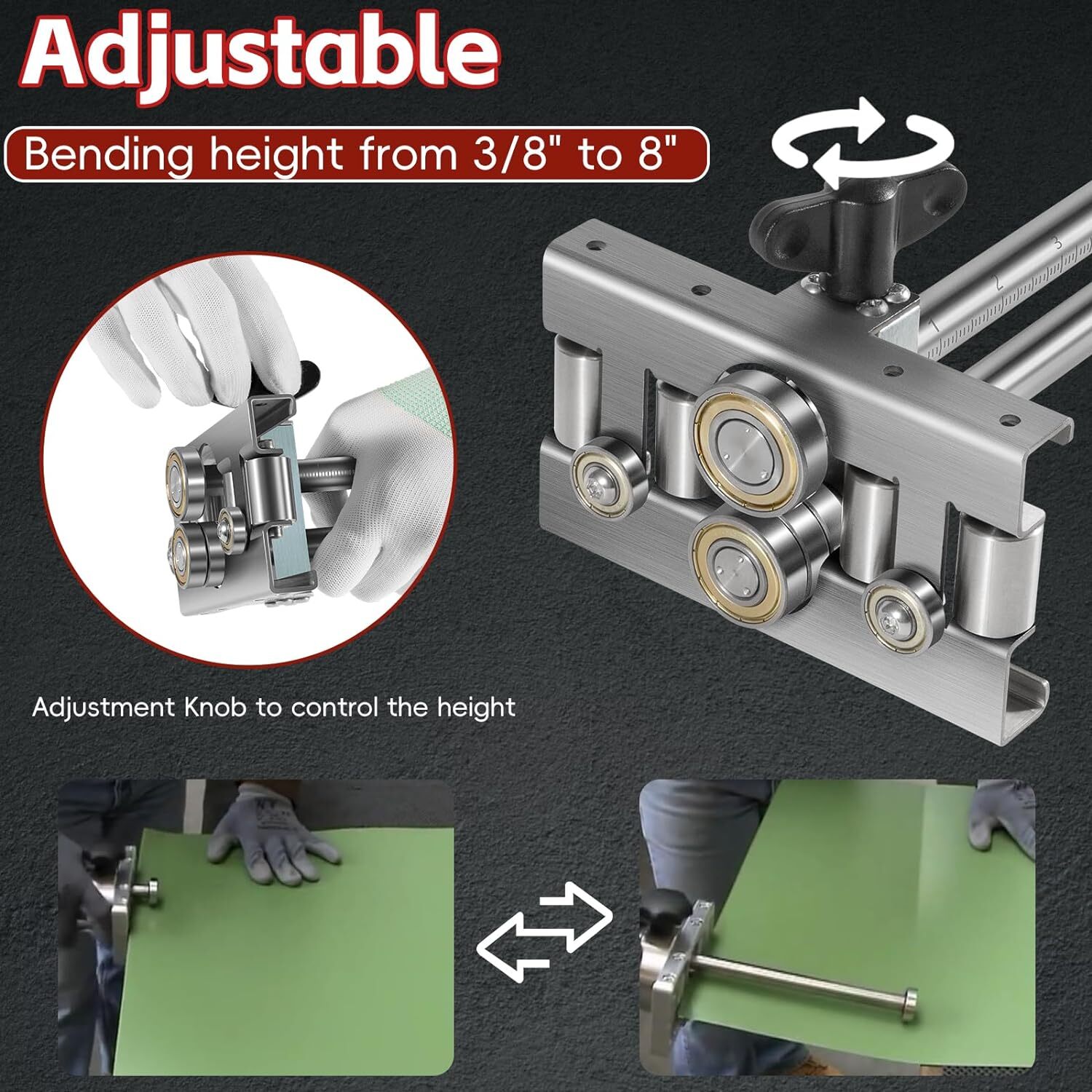 2204 Uni Bender Sheet Metal Bending Tool, Adjustable Bend Height From 3/8″ to 8″