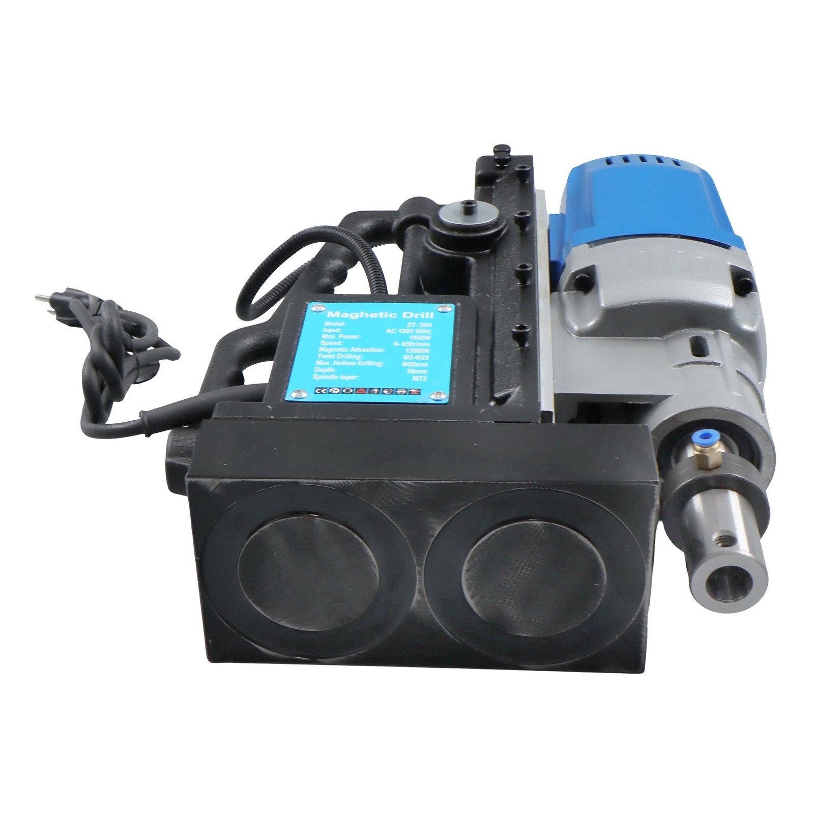 MD50 Magnetic Drill Stepless Speed Bi-Directional 1950W 13900N w/11 Drill Bits