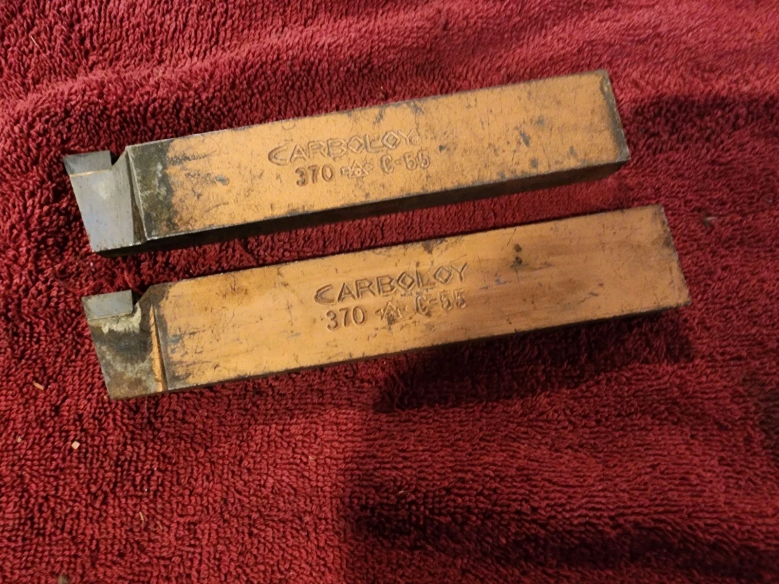 Pair Carboloy 370 C-55 Carbide Tipped Lathe Tool Bit 7″ X 5/8″ X 1-1/4″