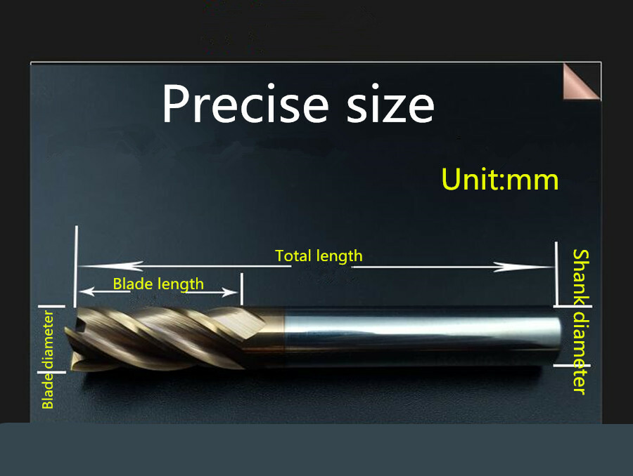 4 Blade 55° Hard Alloy Tungsten Steel Milling Cutter CNC Tool Straight Shank