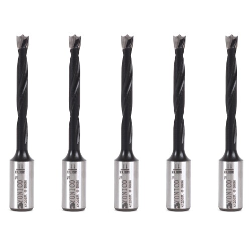 5mm Right Hand Brad Point Boring Bit (5 Pack) – 10mm Shank – Yonico 41205R-5PK