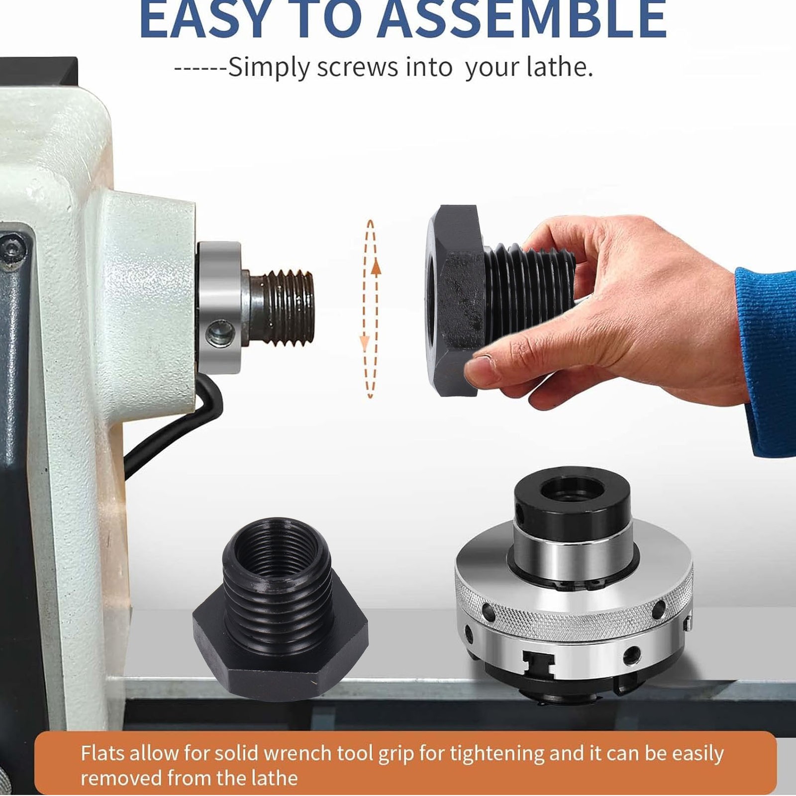 Woodworking Lathe Headstock Spindle Adapter Thread Chuck Insert Adaptor