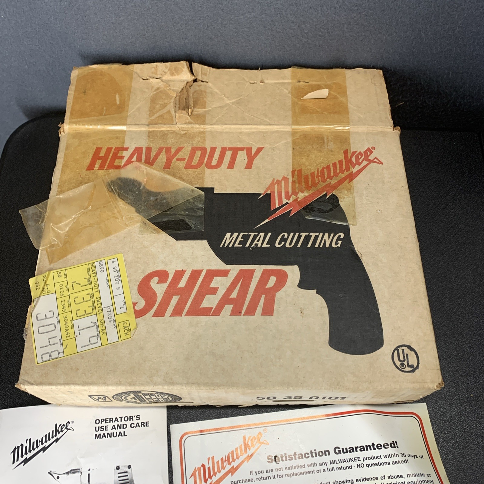 Milwaukee 6850 Electric Metal Cutting Shear 18 Gauge Swivel Head Corded Tool Box