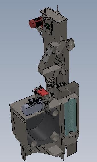 5 Cubic Foot Rubber Belt Tumble Shot Blast Machine “System” with Dust Collector