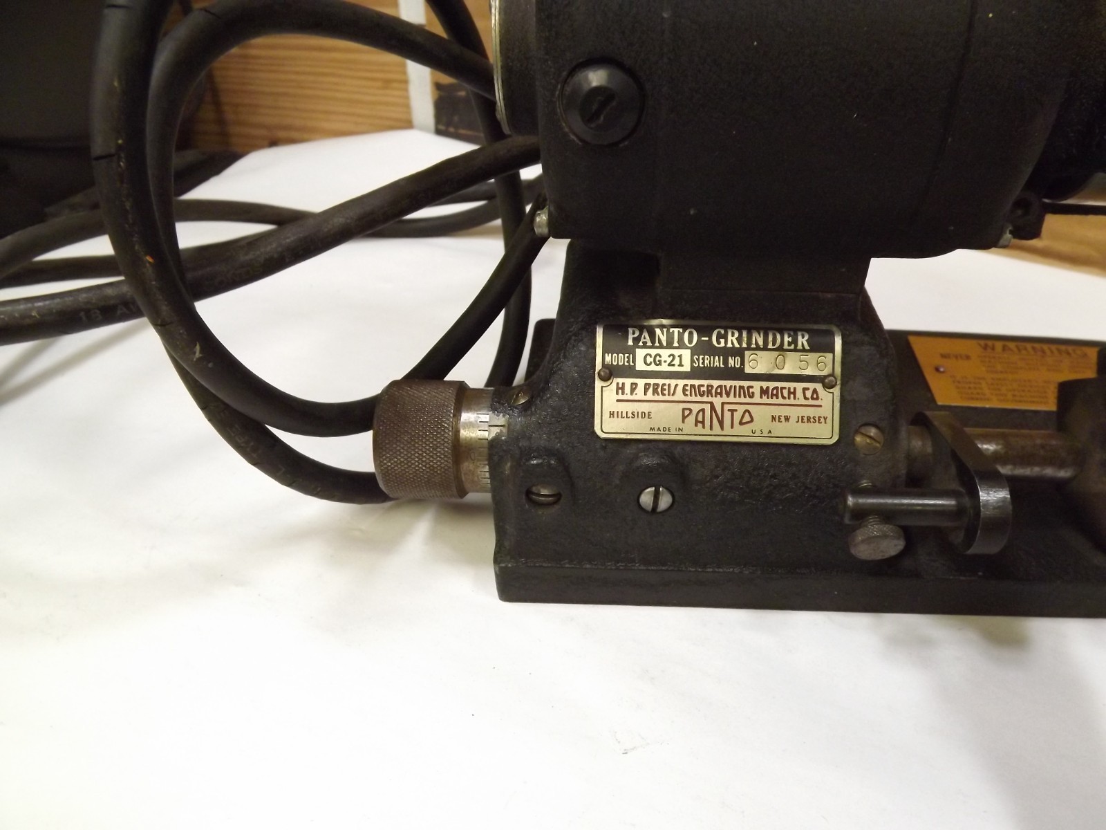 Vintage Panto-Grinder Model CG-21 H.P. Preis Machine Co