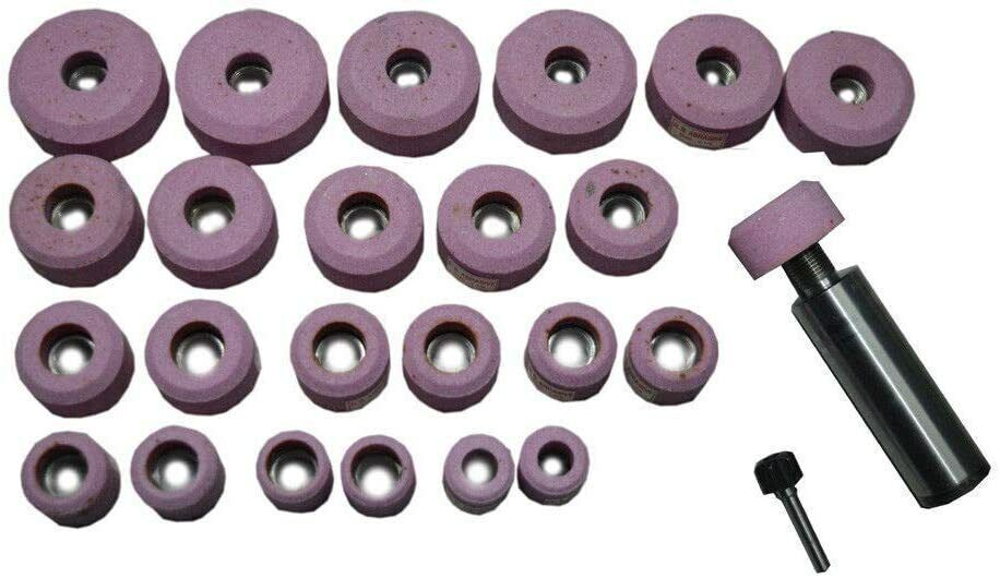 SIOUX PINK 24 PCS – 25MM TO 38MM VALVE SEAT GRINDER STONE SET + STONE HOLDER