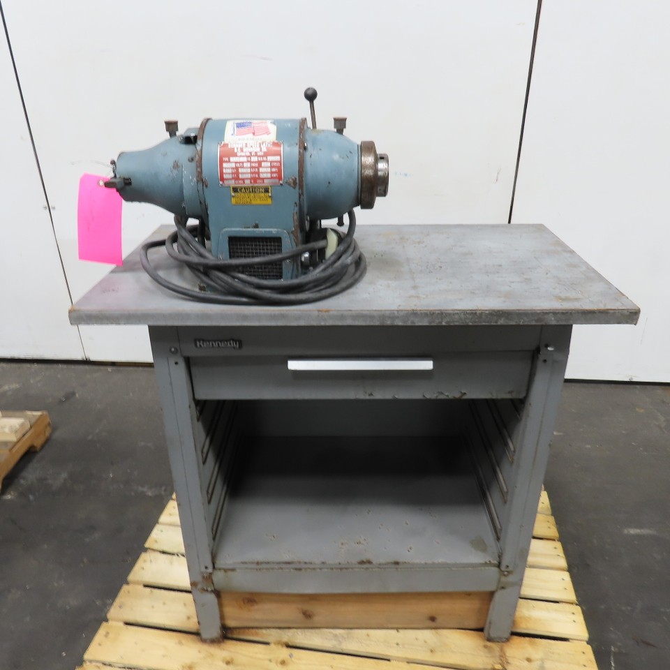 Schauer LA1C Speed Lathe 440V 1/4-1/2HP 3Ph 60Hz 3450RPM 1.1A W/Bench 36×20″ Top