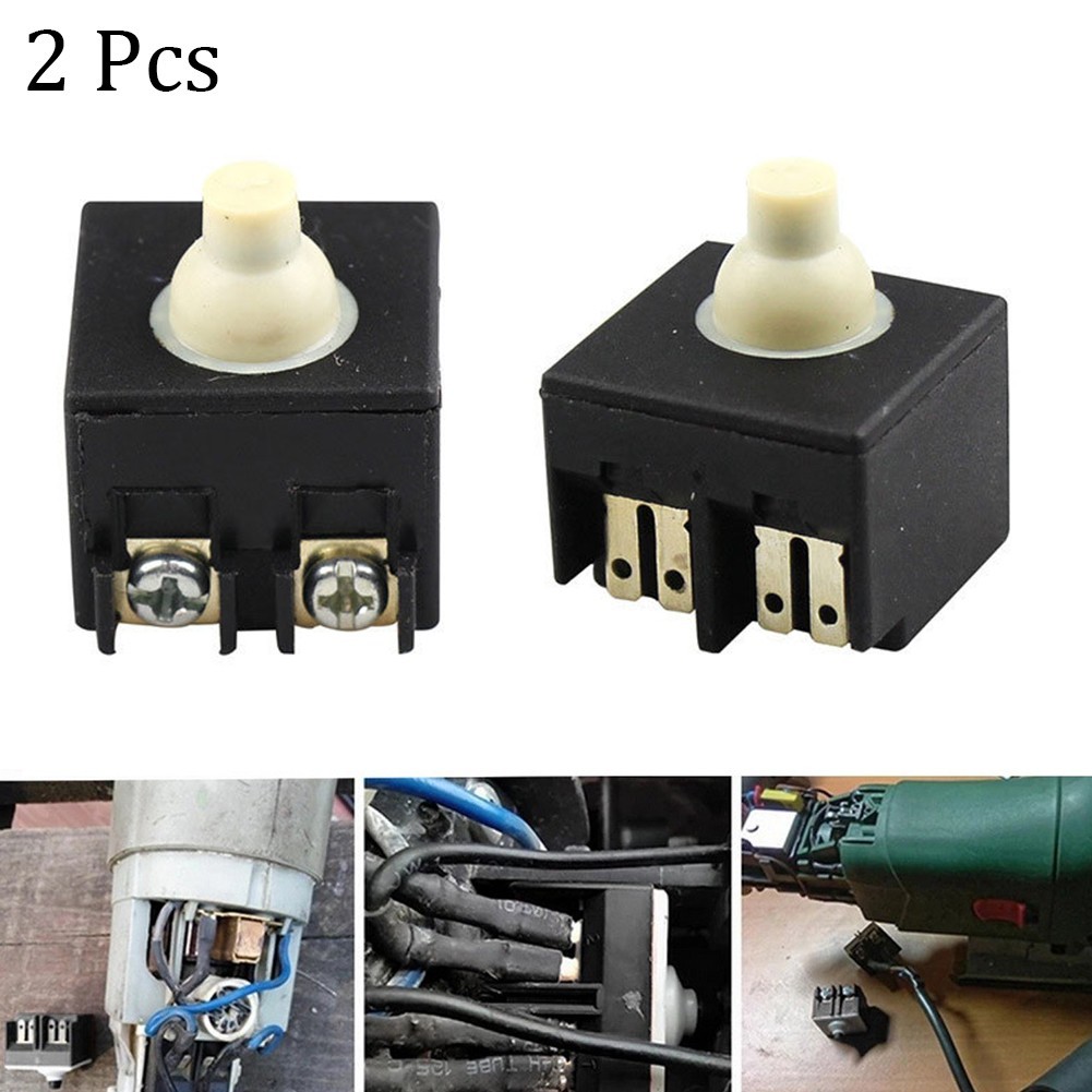 Switch Angle Grinder Parts Plastic & Metal Push Button 250 (V) 2pcs 6 (A)