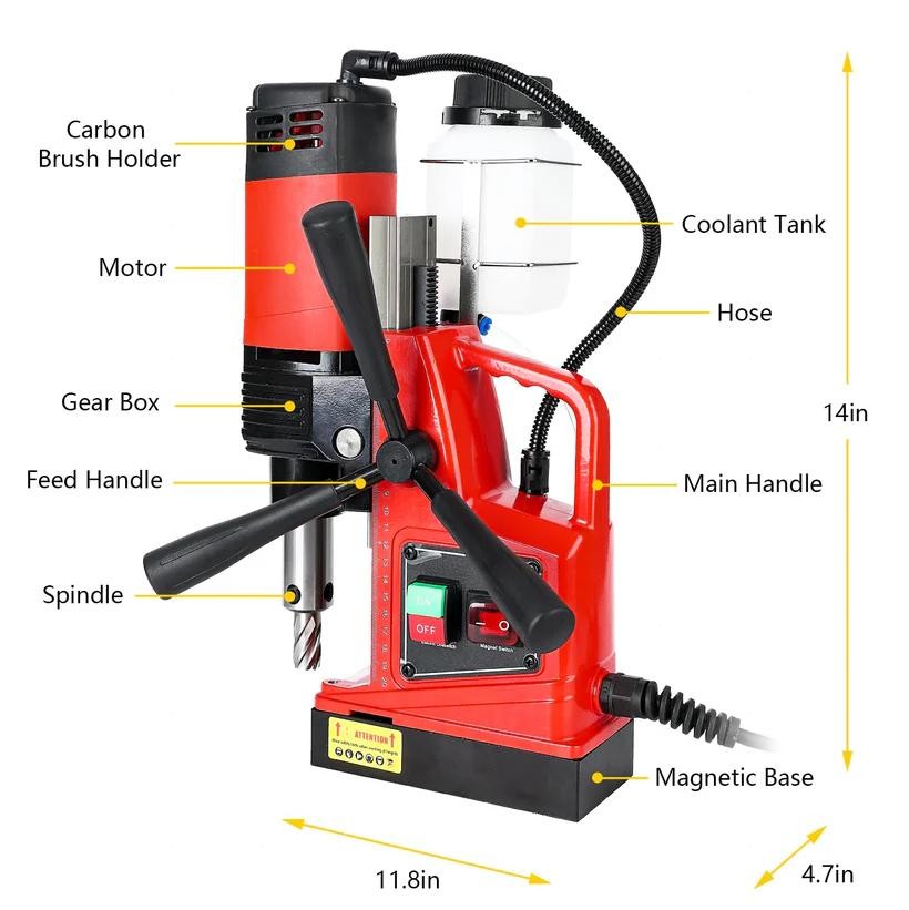 Garvee 1300W Magnetic Drill Press 810RPM Portable Core Drill for Home Industrial