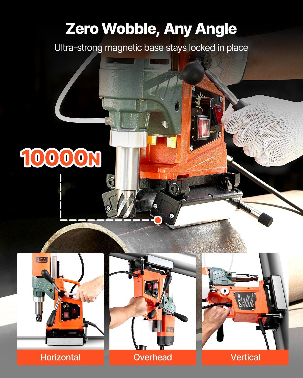 Controlled Magnetic Drill 1400W 2in Entry 0-750RPM Shock Resistant