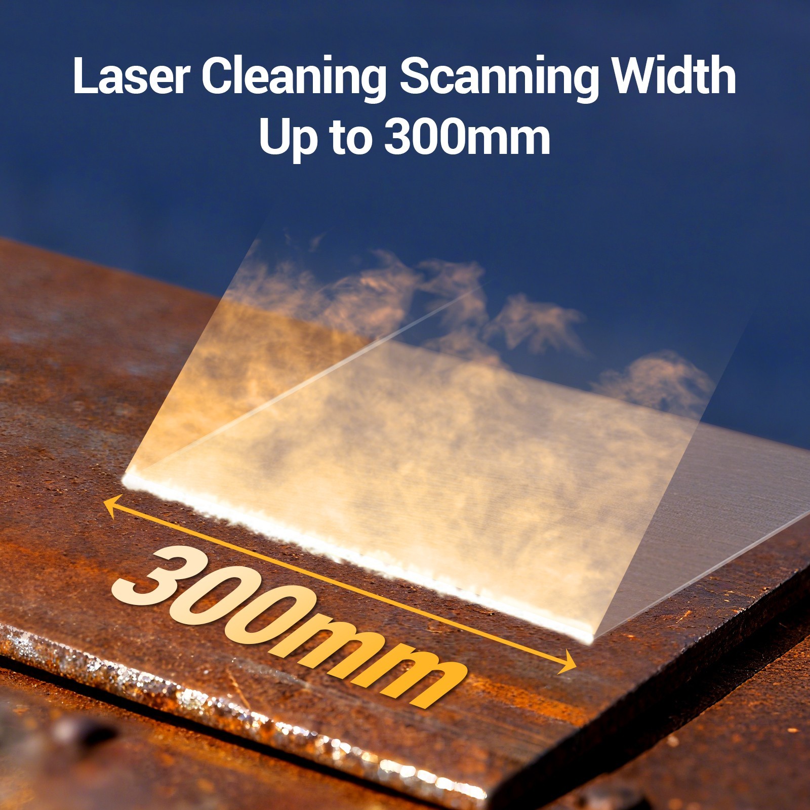 US STOCK 1200W Laser Cleaning Machine Rust Remover Oil Paint Removal 300MM
