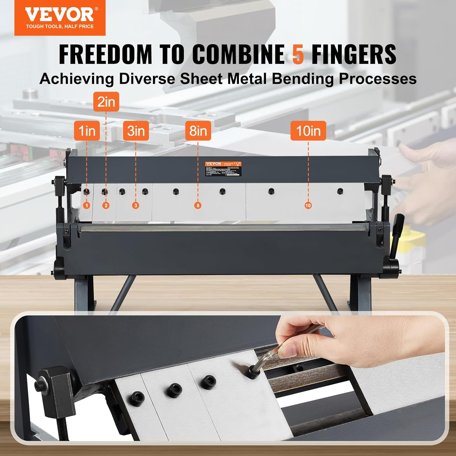 Compact 24″ Box & Pan Brake for Precision Sheet Metal Bending, 0-135° Angle