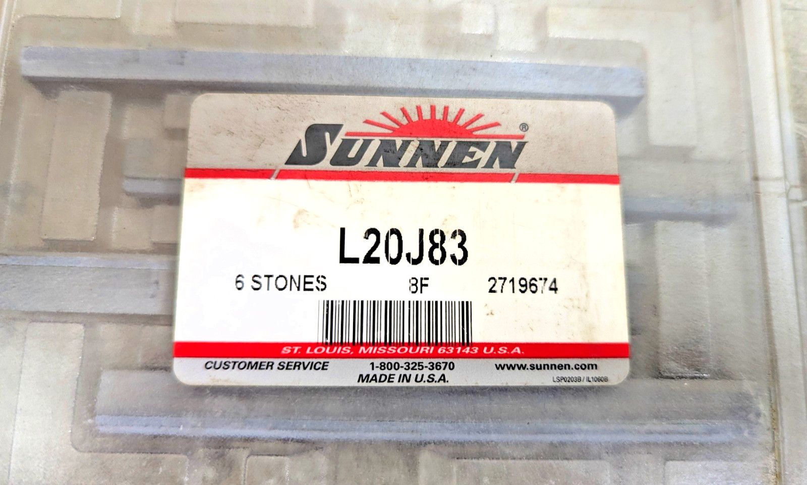 L20-J83 Sunnen 280 Grit Silicon Carbide L20 Mandril (Set Of 4 Stones) #3