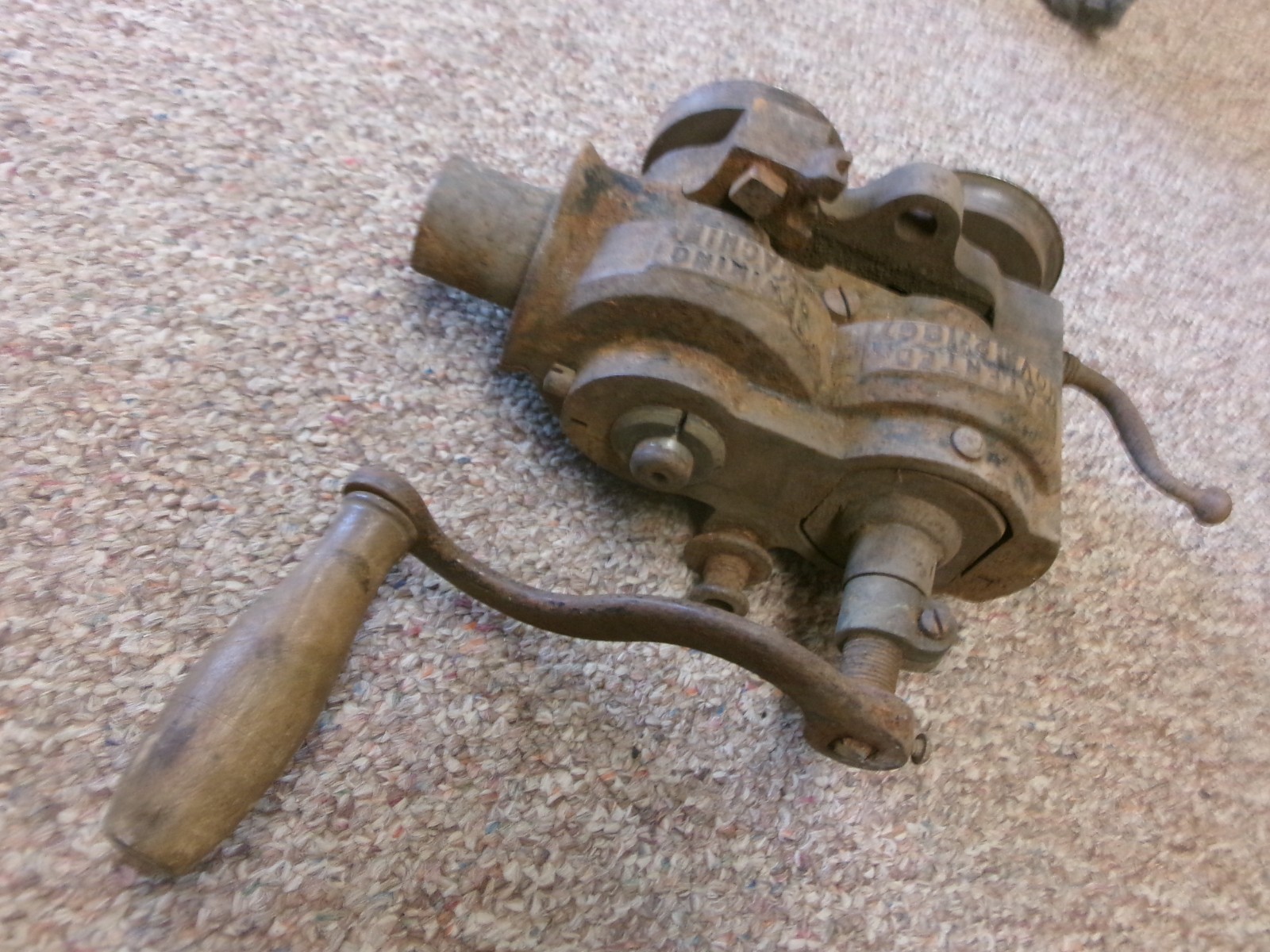 1867 ANTIQUE PECK STOW & WILCOX CO. METAL WORKING TOOL WIRING MACHINE HAND CRANK