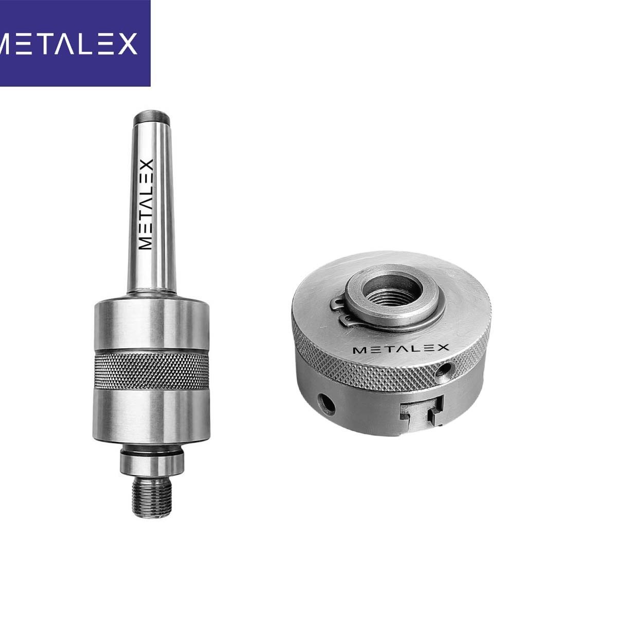 50mm 3 Jaw Self Centering Lathe Chuck MT2 Live Revolving Tailstock Adapter Set
