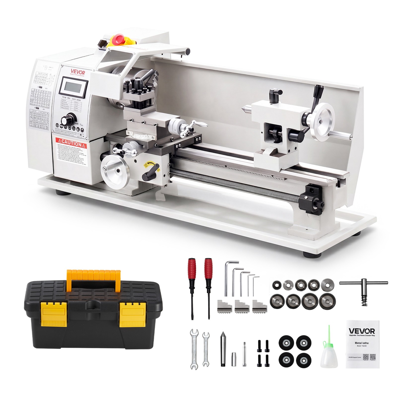 VEVOR Metal Lathe 8×16 in 650W Benchtop Lathe Machine Variable Speed 0-2500 RPM