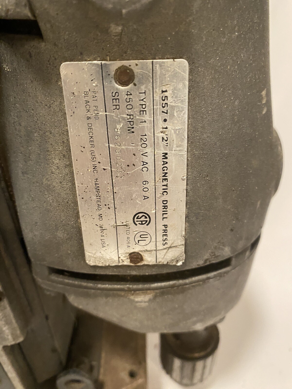 Black And Decker 1/2 Magnetic Drill Press #1557 Works