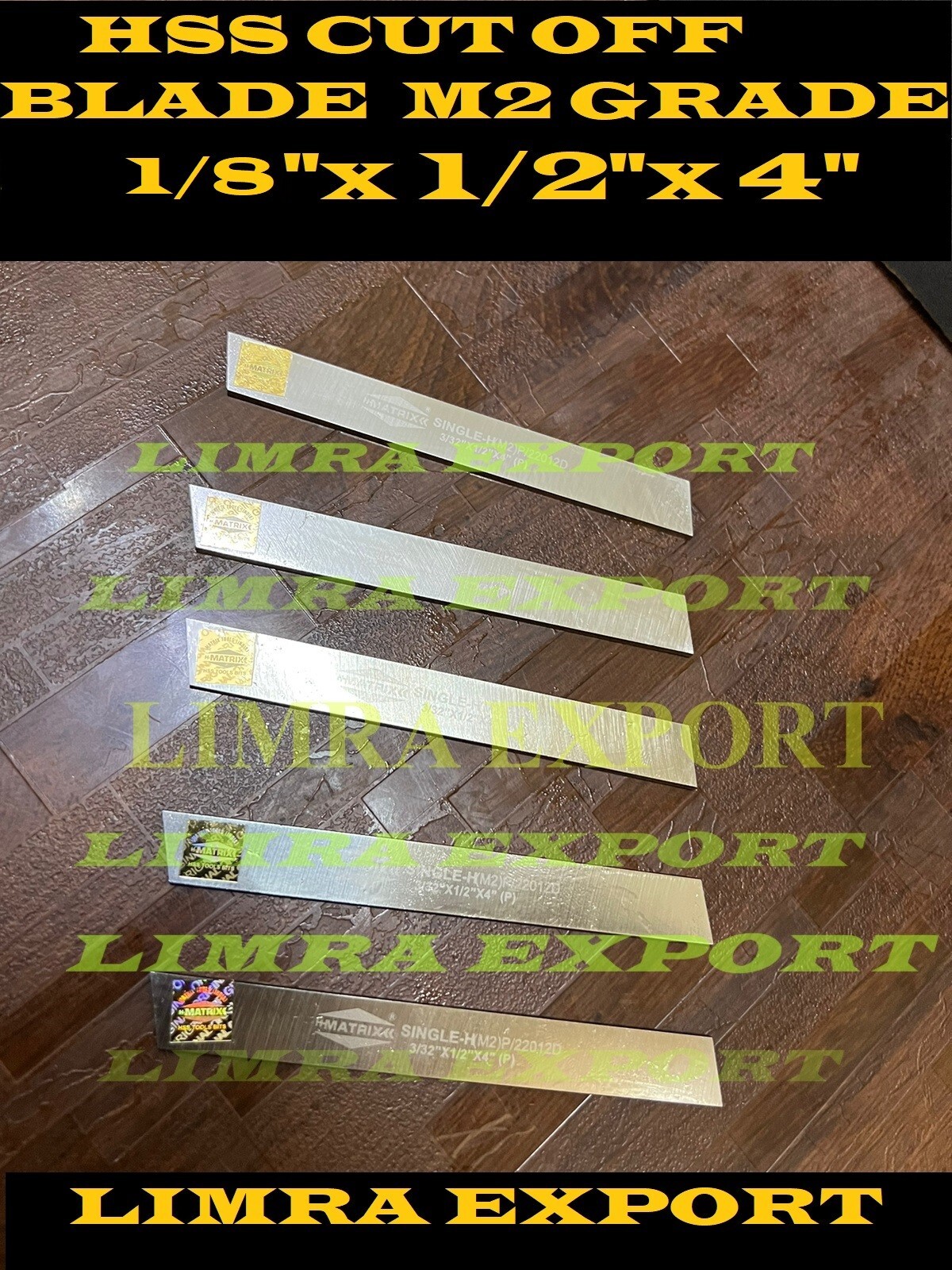 5x Cut Off Blade (1/8″ x 1/2″ x 4″) M2 Grade HSS Hardened & Ground Parting Tool