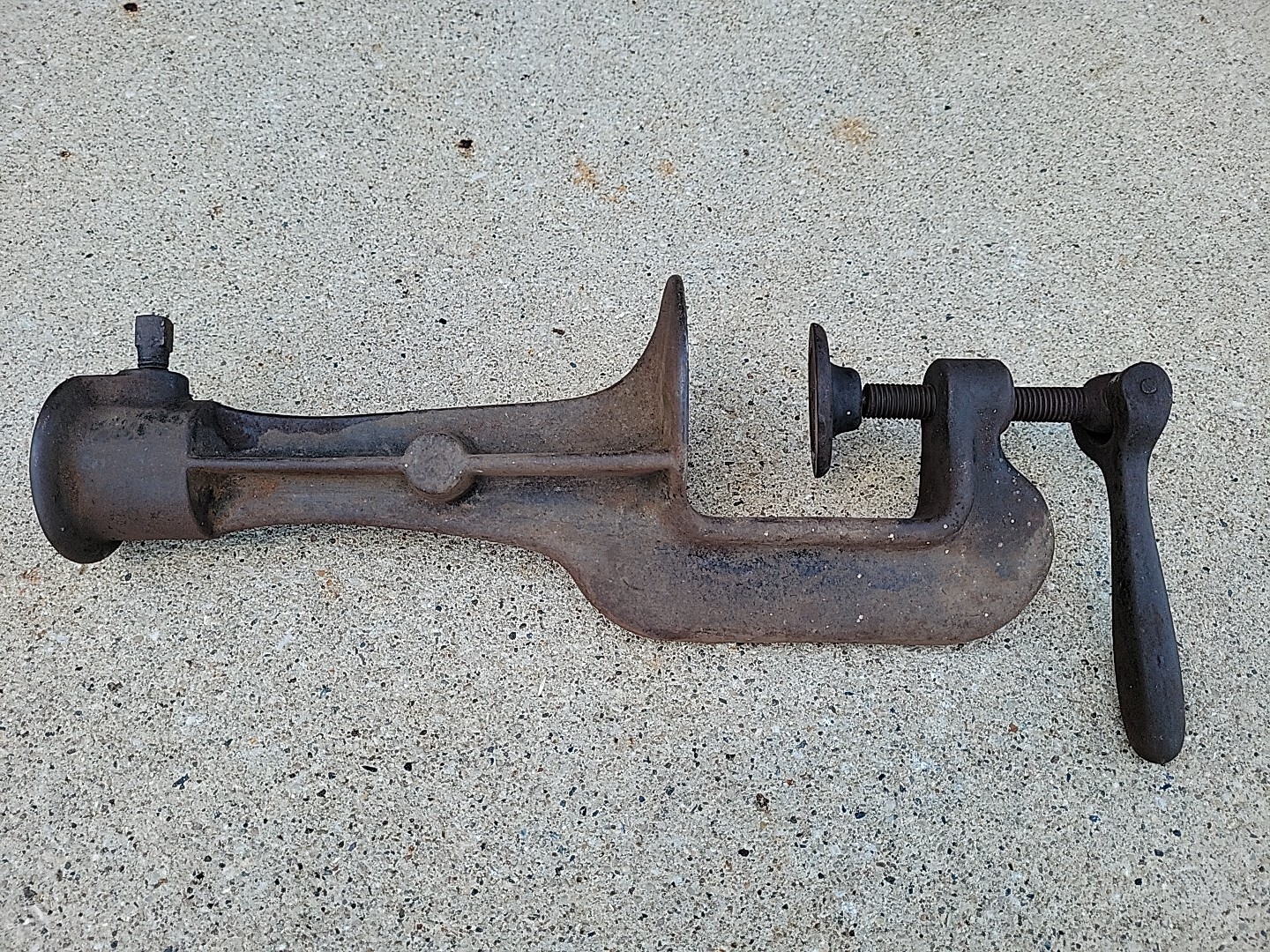 Vintage Unbranded Hand Crank Clamp On Tool Holder Crimp Burring Beading Rolling