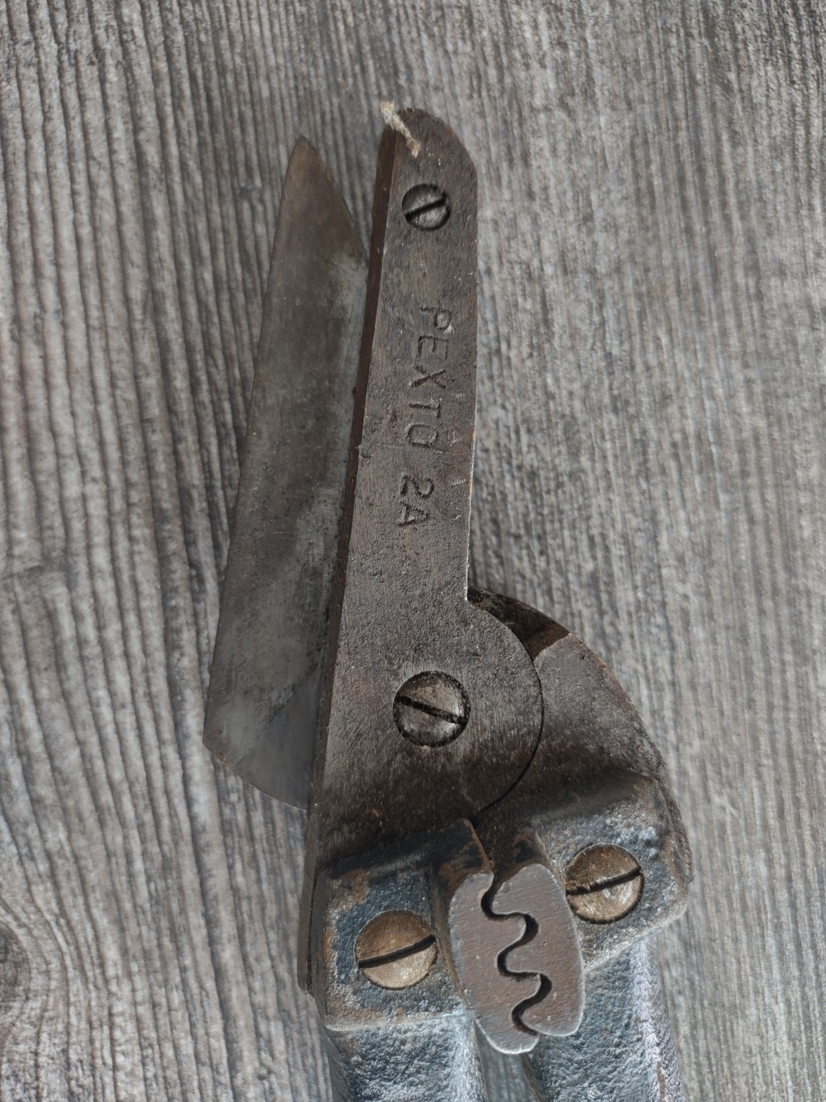 PEXTO Heavy Duty No. 2-A Sheet Metal Shears w/ Crimper 13” Long Tin Snips Vtg